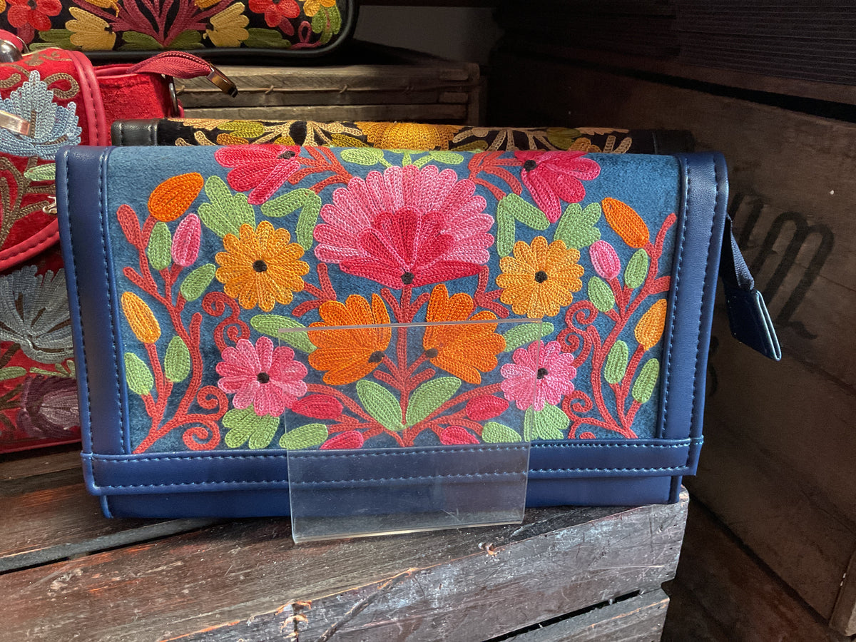 Meet Kraft Embroidered Flap Bag