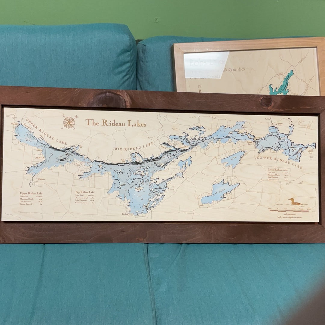Rideau Lakes Map 38”x16”
