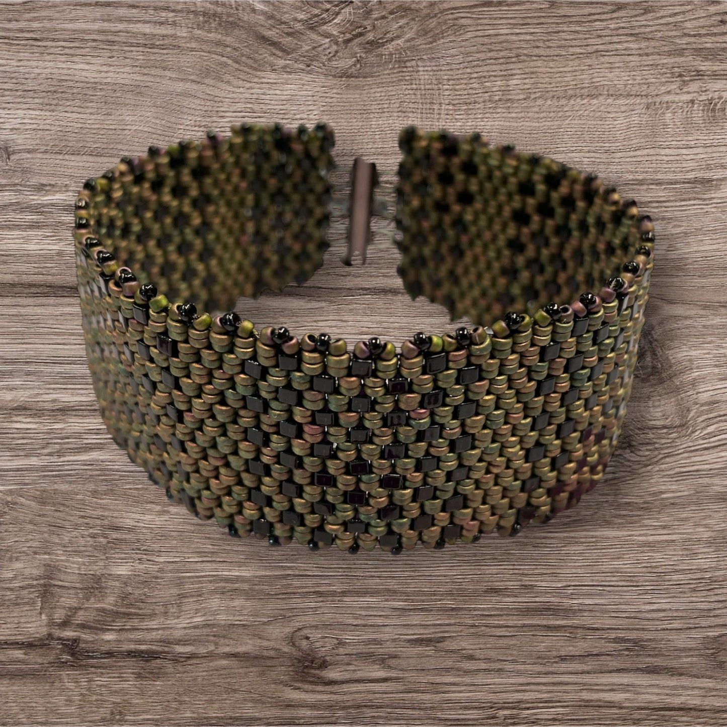 BeadHellion Bracelet Sage & Black