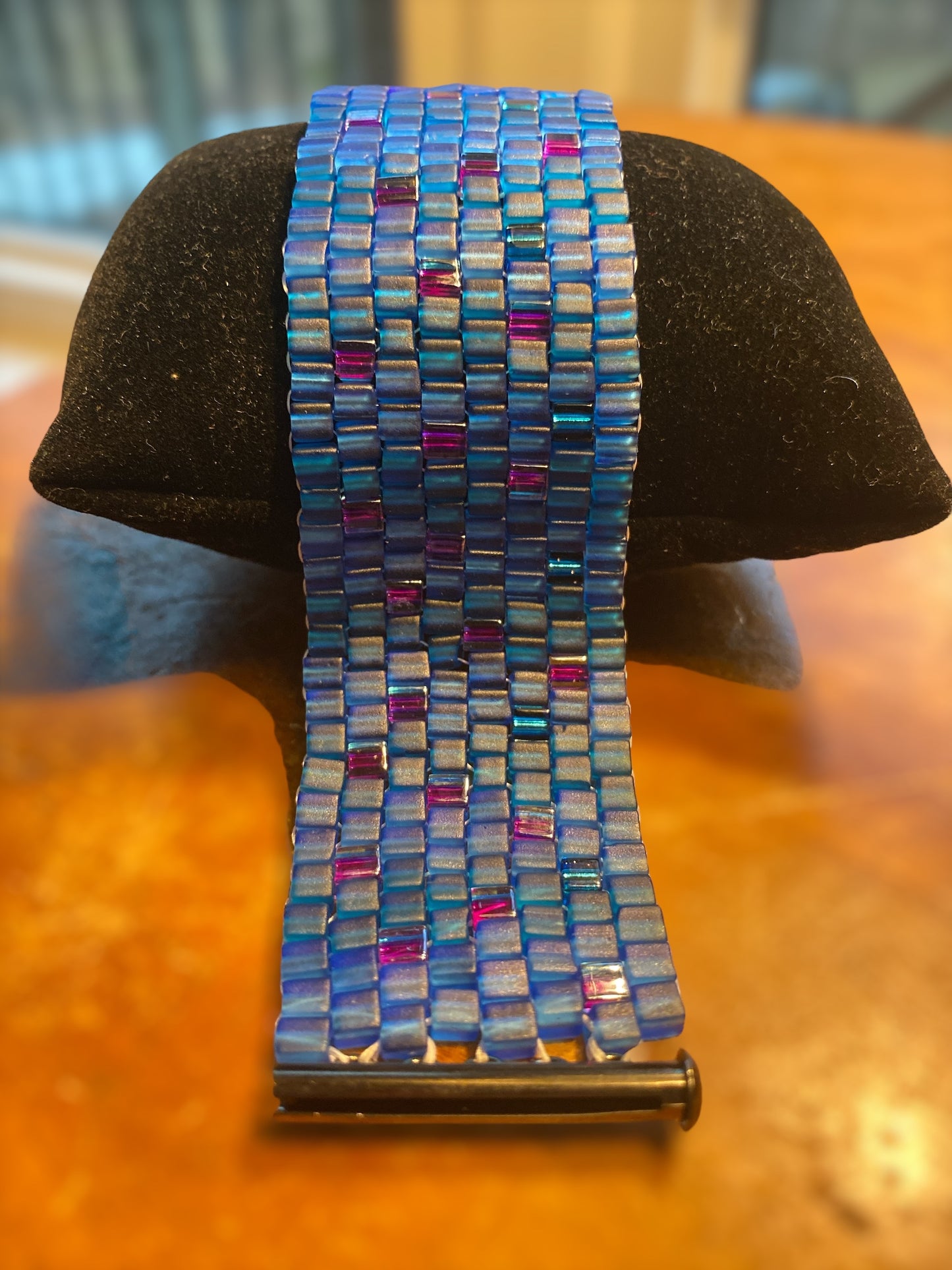 BeadHellion Matte Blue Cubes Bracelet