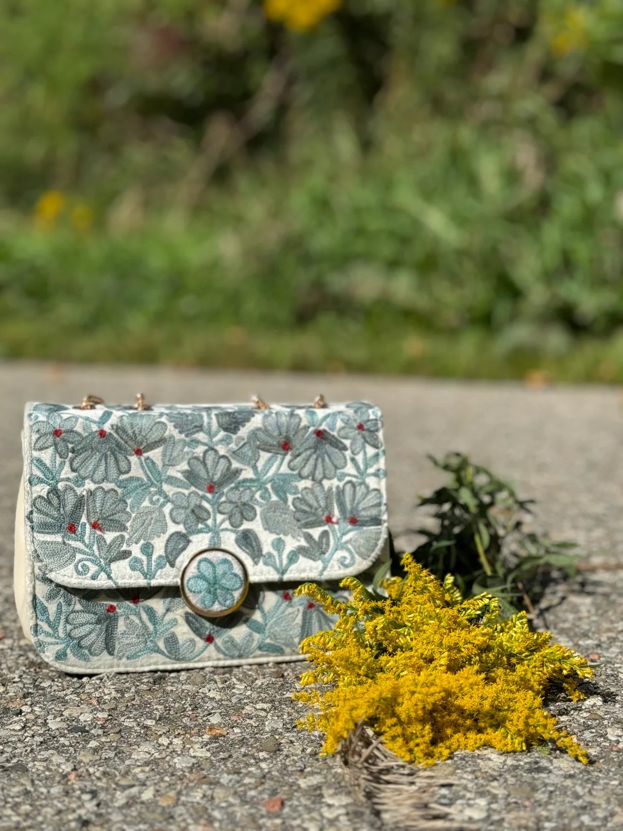 Meet Kraft Embroidered Five Zipper Bag