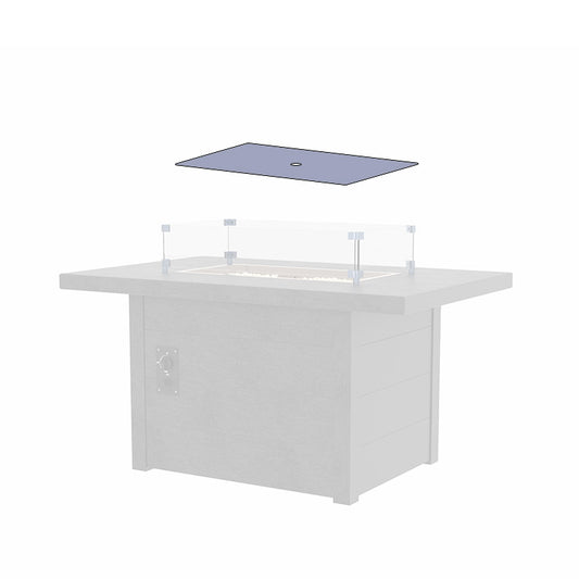 Rectangular Fire Table Smoked Glass Cover