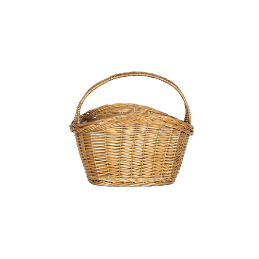 OVAL STEAMED WILLOW BASKET WITH OVERHANDLE