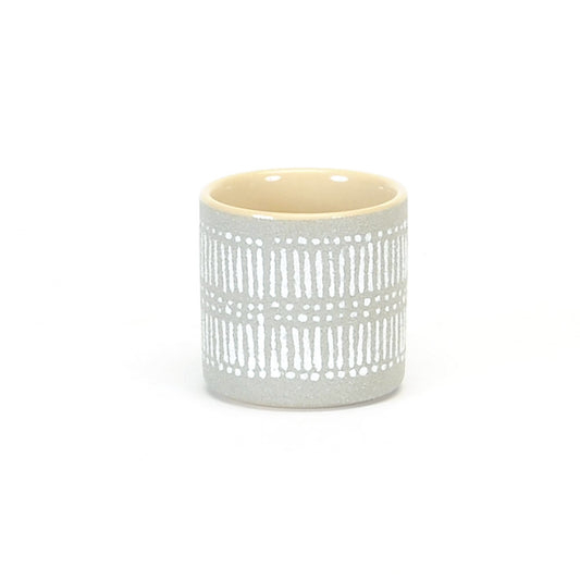 CERAMIC POT: SILVER METALLIC PATTERN