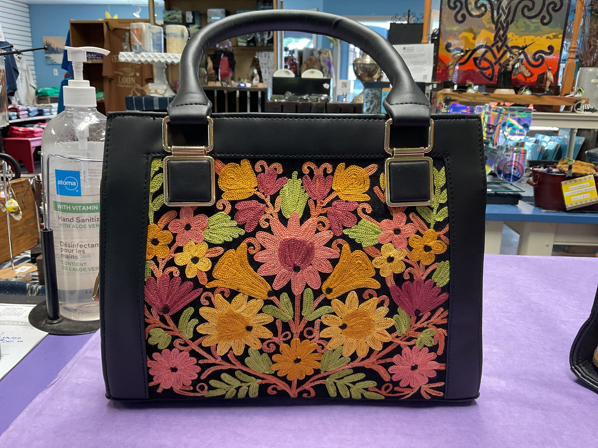 Meet Kraft Embroidered Rectangular Bag