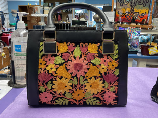 Meet Kraft Embroidered Rectangular Bag