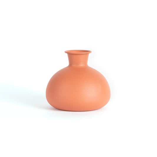 SMALL METAL VASE TERACOTTA