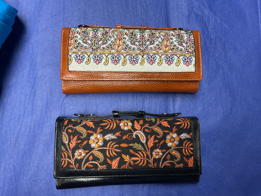 Meet Kraft Embroidered Leather Clutch