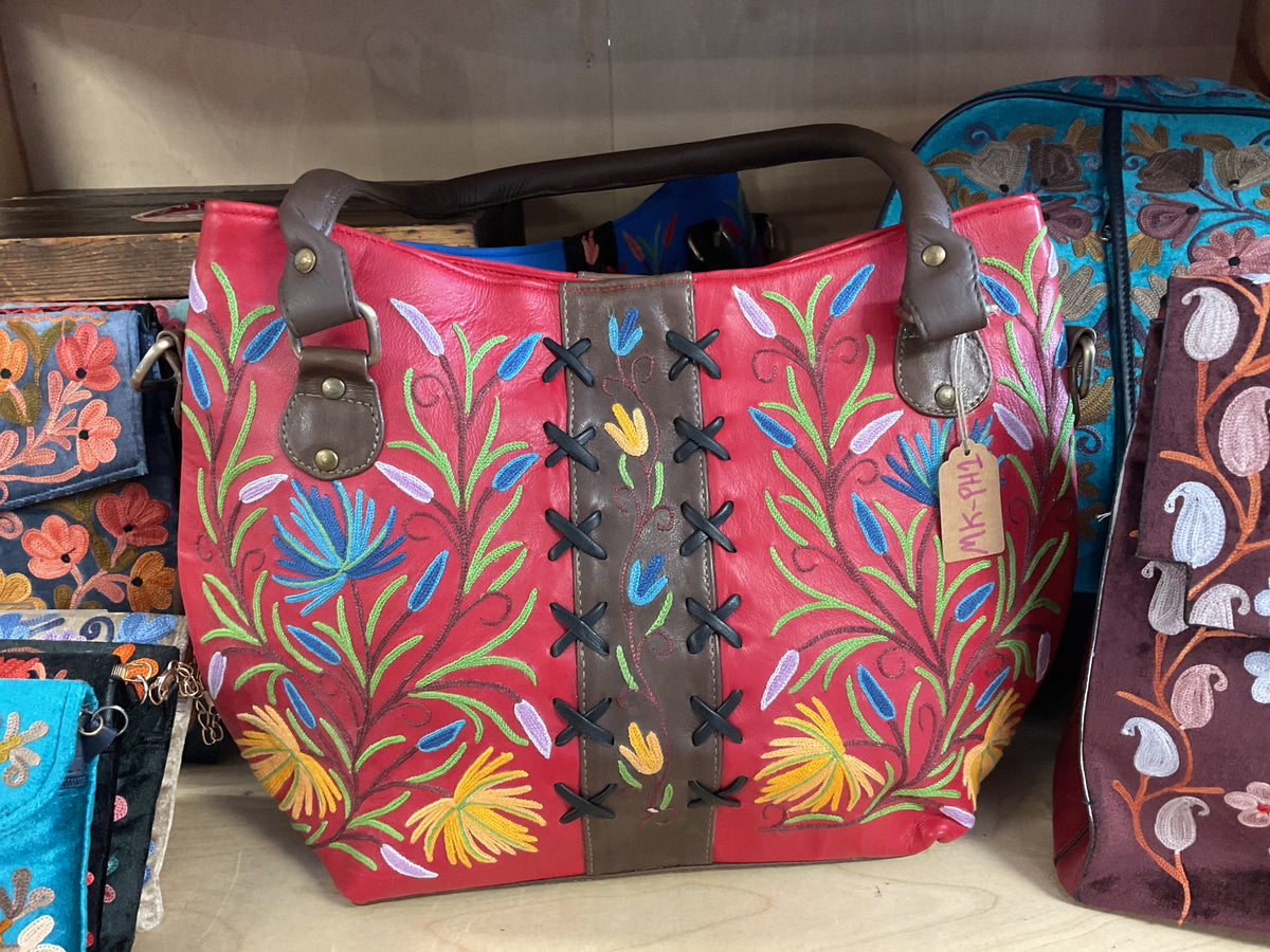 Meet Kraft Embroidered Leather Bag