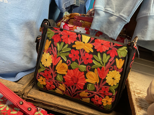 Meet Kraft Embroidered Curved Bag